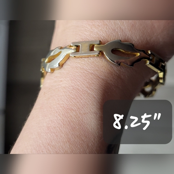 Vintage goldtone flat linked bracelet 8.25" - Picture 13 of 13